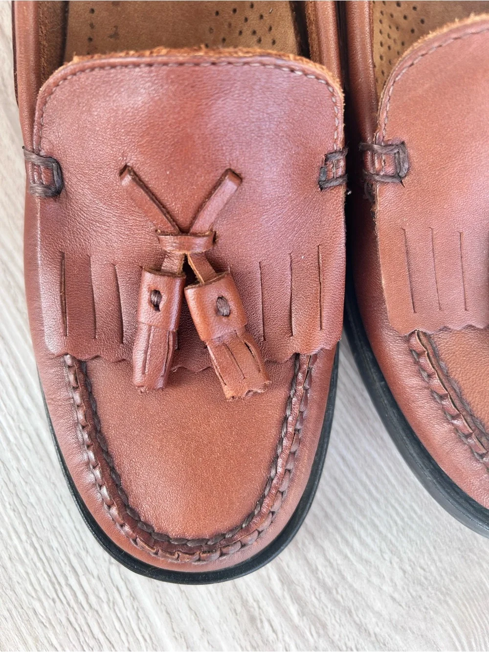 Bass Weejuns MARIETTA II Tassel Kiltie Loafers Womens Size 5.5W Brown Leather - Picture 4 of 10